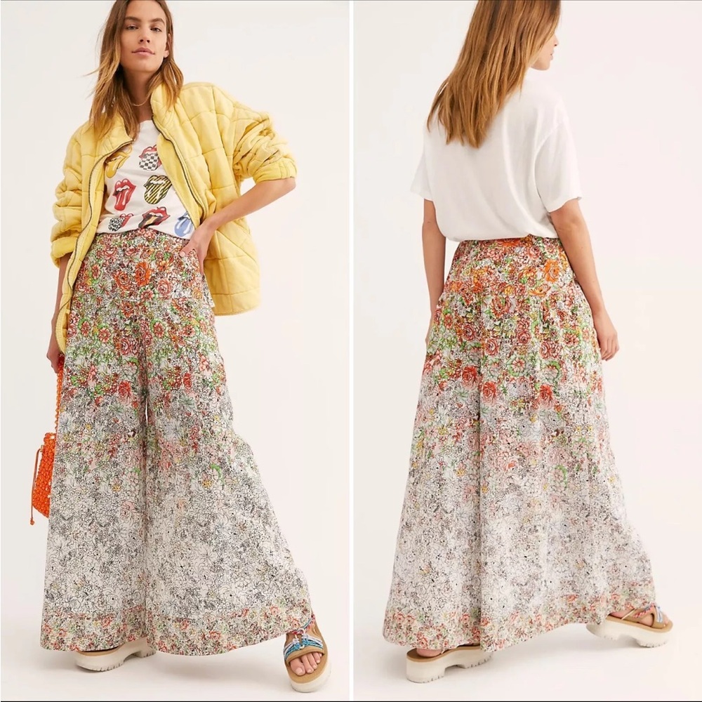 Free People Multicolor Floral my Wide-Leg Pants